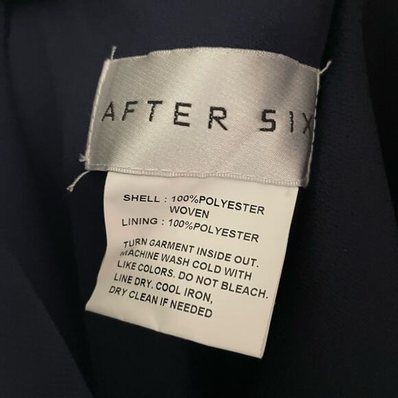 NWT AFTER SIX ONE-SHOULDER DRAPED COWL-NECK MAXI DRESS style 6849 midnight 10 - Picture 6 of 8